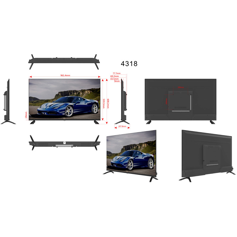 Monitor de TV sin marco de 65 76 86 pulgadas